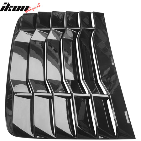 Fits 16-20 Honda Civic 2Dr Coupe Rear Window Louvers Cover Gloss Black ABS