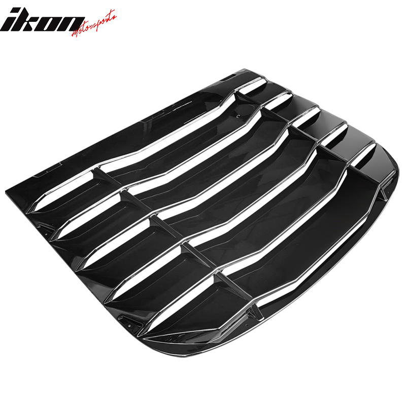 IKON MOTORSPORTS, Rear Window Louver Compatible With 2003-2007 Infiniti G35 Coupe, Gloss Black Sun Shade Cover Vent ABS, 2004 2005 2006
