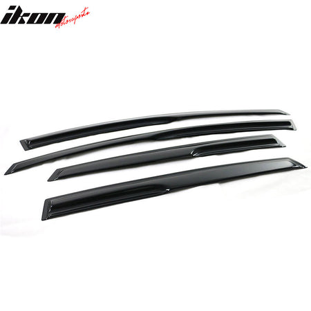 Window Visors Compatible With 2011-2019 Ford Fiesta Hatchback, Smoked Aero JDM Wind Deflector Stick On by IKON MOTORSPORTS, 2012