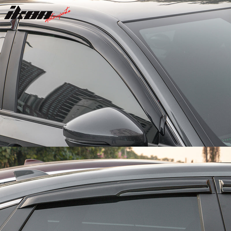 IKON MOTORSPORTS, Window Visor Compatible With 2022-2023 Honda Civic Sedan Vent Sun Shade Rain Guards Side Window Deflectors