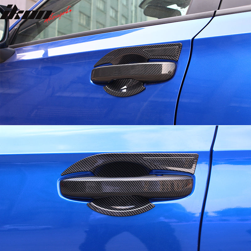 Carbon Fiber Look Car Door Handle Protector Cover Trim for Honda Accor