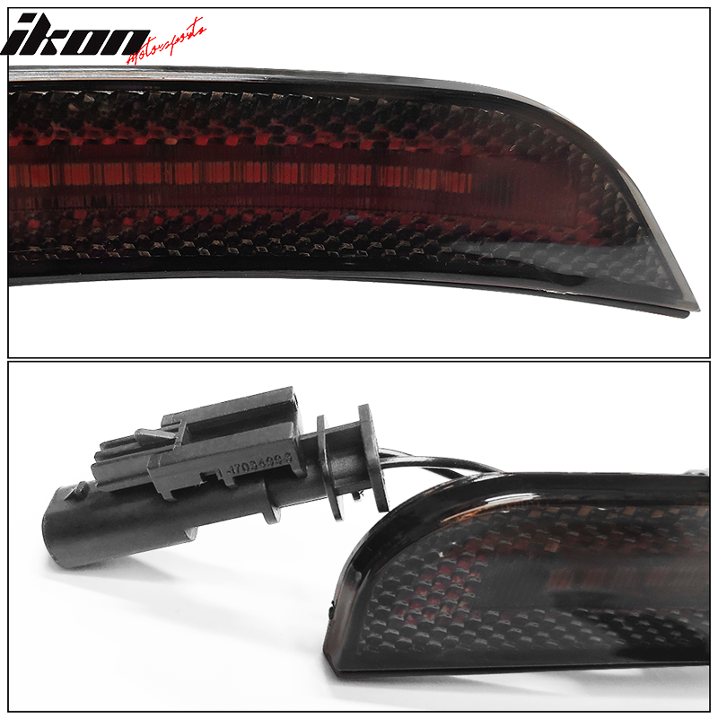 Fits 15-23 Dodge Charger 2PCS Rear Side Marker Lights lamps Smoked Lens LED